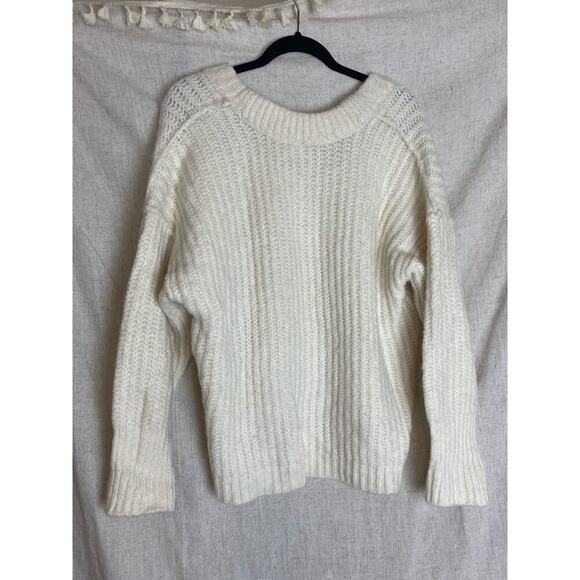 Free People Blue Bell V Neck Sweater Ivory Size XS - Picture 5 of 13